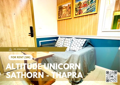 คอนโดให้เช่า : ให้เช่า 📍 Altitude Unicorn Sathorn - Thapra 📍 เฟอร์นิเจอร์ และ เครื่องใช้ไฟฟ้าครบ ใกล้ BTS ตลาดพลู พร้อมเข้าอยู่ทันที!🚆