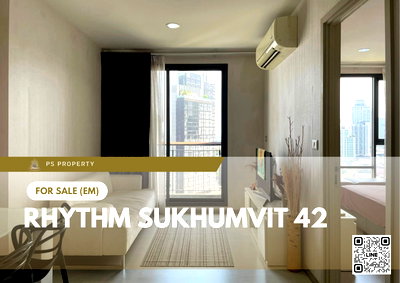 Condos for sale : Urgent Sale 📍 Rhythm Sukhumvit 42 📍 Beautiful, unblocked view, cool and comfortable, fully furnished. Next to BTS Ekkamai Station.