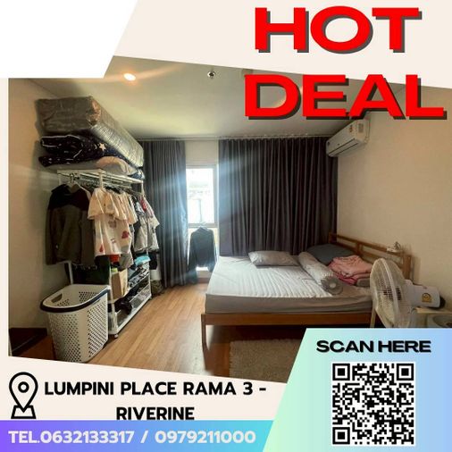#E075 🎉050369 ให้เช่าคอนโด Lumpini Place Rama 3 - Riverine