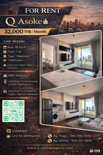 รูปภาพ 📣 FOR RENT 🏢 Q Asoke 🏢 JA-1188