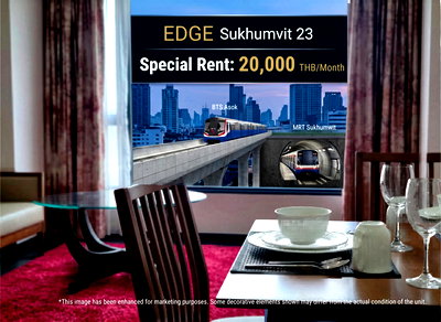 Condos for rent : FOR RENT! 🏙️ EDGE Sukhumvit 23 | Your Perfect Urban Oasis in the Heart of Asoke!