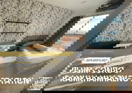 รูปภาพ For rent 📍 Plum Condo Ramkhamhaeng Station 📍 Fully furnished with appliances. Near Airport Link Ramkhamhaeng.