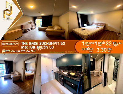 Condos for sale : DL26030159 Condo for sale, The Base Sukhumvit 50 near BTS On Nut, ready to move in, call urgently 0614453194 LineID @162cjixi