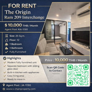 รูปภาพ ⛩️For rent 🌠 The Origin Ram 209 Interchange 🌠 JA-1190