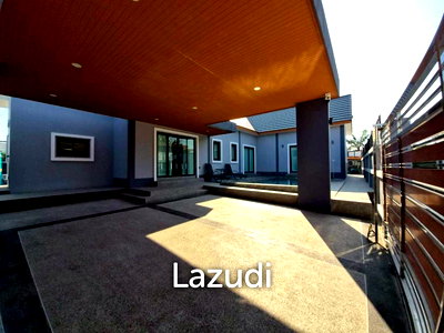 บ้านเดี่ยว ถนนเตาโล : บ้านเดี่ยวชั้นเดียว 133 ตร.ม. พร้อมสระว่ายน้ำส่วนตัว นาเกลือ หนองปรือ บางละมุง