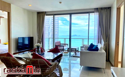 Condos for sale : FQ🗺️KT0253📲LineID @556ryccg🏄‍♂️2Bedroom 86sqm Tower A High floor🌊Sea view Fully furnished🌴The Riviera Wongamat Beach North Pattaya