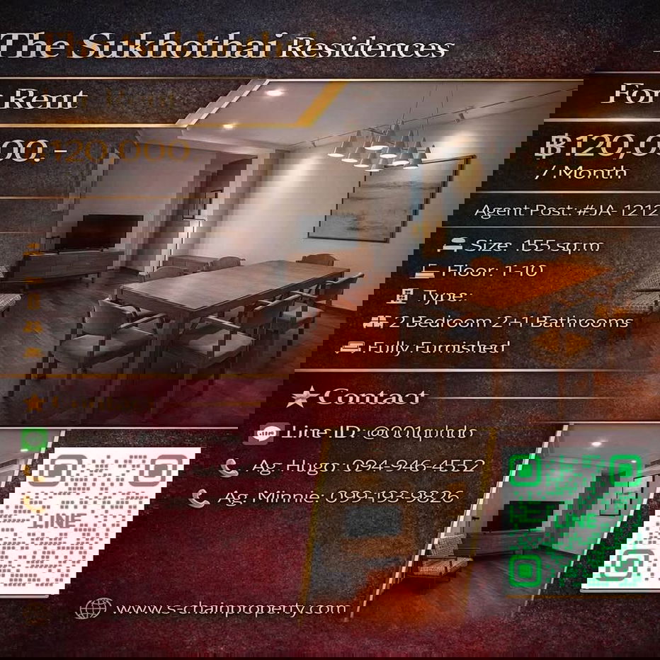 รูป 💥For rent 🏬 The Sukhothai Residences (เดอะ สุโขทัย เรสซิเดนซ์) 🏬JA-1212 - รูปที่ 1/10