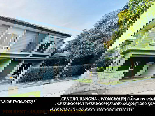 รูป [ให้เช่า] หมู่บ้าน เซนโทร บางนา-วงแหวน / 4 ห้องนอน 3 ห้องน้ำ / 60 ตรว. 200 ตรม. **45,000** บ้านเดี่ยวตกแต่งสวย ใกล้รามคำแหง 2 - รูปที่ 1/12