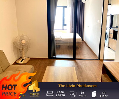 Condos for rent : 🔥The Livin  Phetkasem , Fully furniture  , ready to move in  👉🏻 contact  LineID:@thirdproperty 