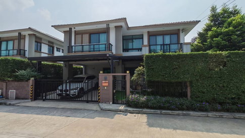 H 966 ให้เช่า บ้านเดี่ยว 2 ชั้น หลังมุม ม.ภัสสร เพรสทีจ บางนา-สุวรรณภูมิ บ้านสวย เฟอร์นิเจอร์ครบ พร้อมอยู่ ราคา 70,000 บาท