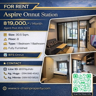 รูปภาพ 🎈 For Rent 🏨Aspire Onnut Station (แอสปาย อ่อนนุช สเตชั่น)🏨JA-1224