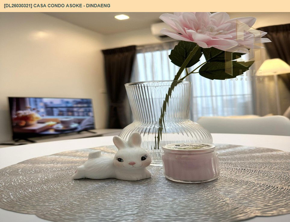 รูป DL26030321 ให้เช่าคอนโด คาซ่า คอนโด อโศก - ดินแดง (Casa Condo Asoke - Dindaeng) ใกล้ MRT พระราม 9 พร้อมเข้าอยู่ โทรด่วน 0653619502 LineID @897iyzll - รูปที่ 7/8
