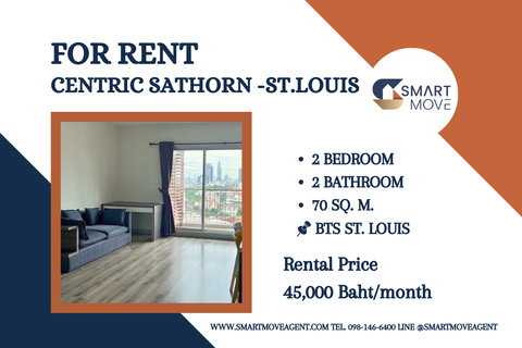รูปภาพ For Rent ! high floor, Good location, With fixed parking ! Code C20221200252...Centric Sathorn - St.Louis, 2 bed, 2 bath, furnished, ready to move in 