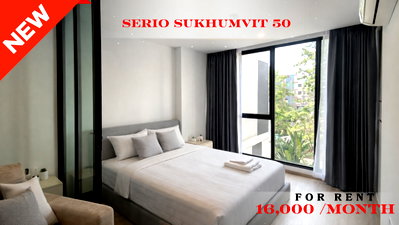 Condos for rent : 🍀🍀 Fully Furnished 💝 For Rent 📍 Serio Sukhumvit 50 🚆 Near On Nut BTS Station  (Line: @rent2022) ✨ Beautiful | Ready to move in   🔖 PC: A10841