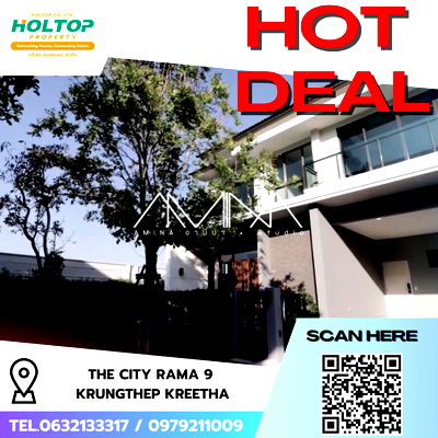 เช่าบ้านเดี่ยว ถนนศรีนครินทร์-ร่มเกล้า : #R9590  🎉 100369 ให้เช่าบ้าน The City Rama 9 - Krungthep Kreetha