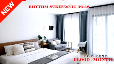 เช่าคอนโด ซอยทองหล่อ (สุขุมวิท 55) : 🍀🍀 Modern Room💙 ให้เช่า📌 ริทึ่ม สุขุมวิท 36-38 (Line: @rent2022) BTS ทองหล่อ ห้องสวย พร้อมเข้าอยู่ ราคาดี!!🔖A10823