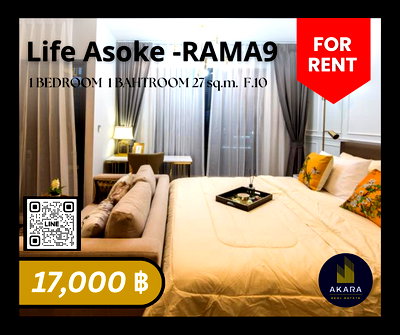 Condos for rent : 🟨🟨🟦🟦 [FOR RENT] Life Asoke - RAMA9 🟦🟦🟨🟨 Click‼️ Akara Real Estate✅✅✅✅✅ "Fast response, Prompt service, Full support""