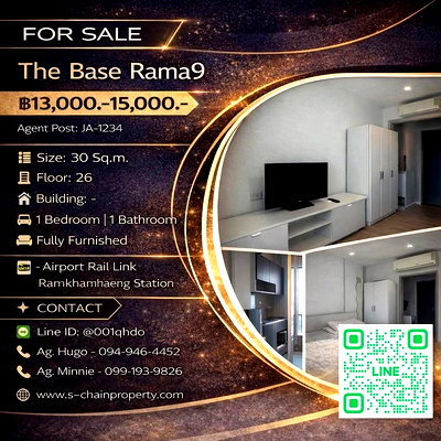 คอนโดให้เช่า : 🌈 For Rent  🌆 The Base Rama9 🌆 JA-1234