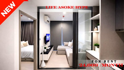Condos for rent Pakin Building : 🍀🍀 Fully Furnished 💝 For Rent 📍 Life Asoke Hype 🚆 Near Asok BTS Station  (Line: @rent2022) ✨  Ready to move in 🔖 PC: A10058