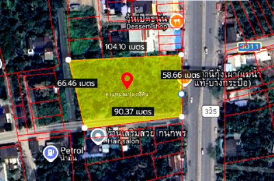 ขายที่ดิน : ที่ดินทำเลทองติดถนนหลักทางหลวงแผ่นดิน325 (บางแพ-สมุทรสงคราม)  ต.บางกระบือ อ.บางคนที จ.สมุทรสงคราม 3-2-88 ไร่   