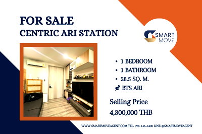 Condos for sale : For Sale ! high floor, rare item, minimalist style, Closed kitchen ! Code C20230900078...Centric Ari Station, 1 bed, 1 bath, furnished, Special Deal!