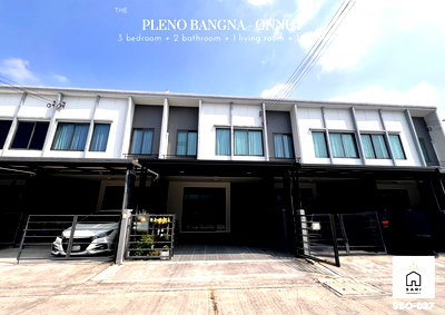 Townhouses for sale Bang Plee Samut Prakarn : 🔥Hot price! Pleno Bangna-On Nut townhome, 2 fl., 3 bed, 2 bath, ready to move in, near Suvarnabhumi, connecting Bangna-Lat Krabang.