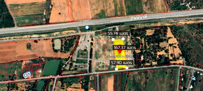 Land for sale : "Land for sale in Ban Bung Lamyai, Sikhio Subdistrict, Sikhio District, Nakhon Ratchasima Province, full area of ​​6 rai, beautiful plot.