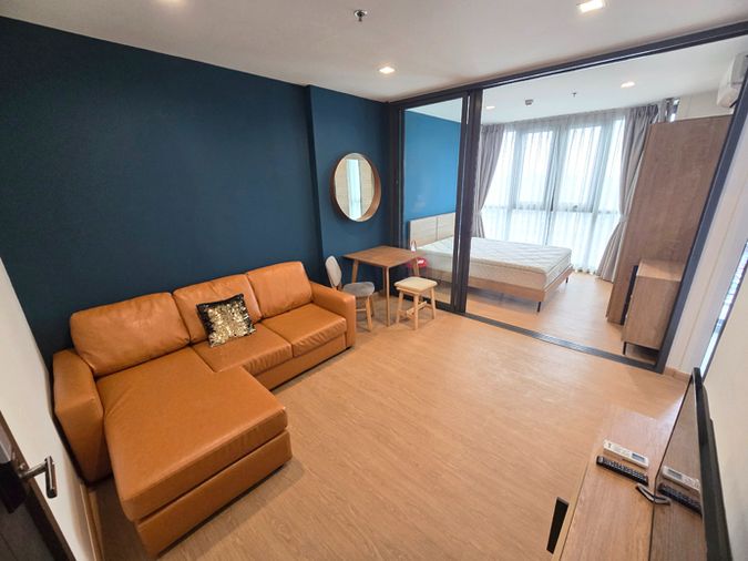 🔔New🔔 ให้เช่า 1 นอนแต่งสวย ตกแต่งใหม่ ชั้น 27 ทิศใต้ ห้องไม่ร้อน ที่ The Base Garden พระราม 9