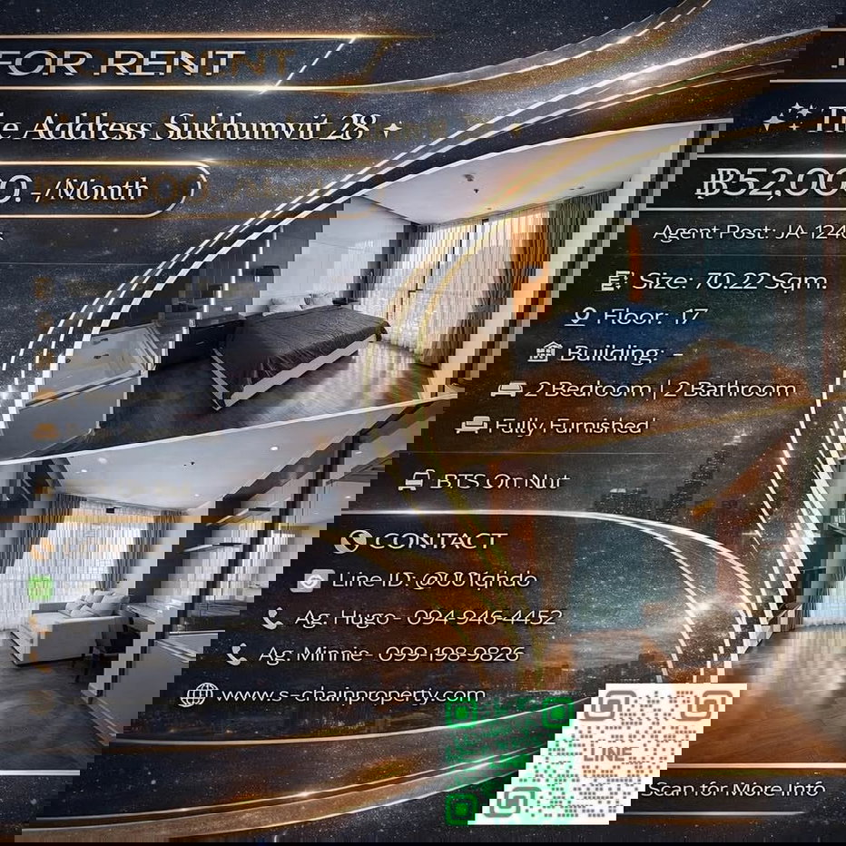 รูป ⛩️ For rent 🌠 The Address Sukhumvit 28 🌠JA-1246 - รูปที่ 1/7