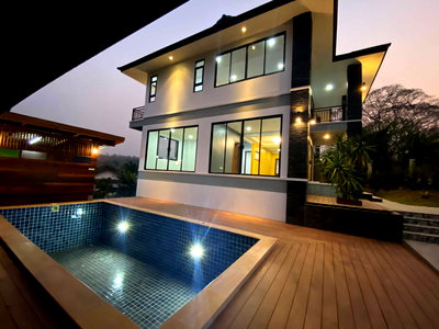 บ้านเดี่ยว ม.ราชภัฏเชียงใหม่ ศูนย์แม่ริม : ขายบ้านพูลวิลล่า 4 ห้องนอน 3 ห้องน้ำ บนที่ดิน 190 ใกล้โรงเรียนนาชาติเปรม แม่ริม เชียงใหม่ (H384) T.0946511456