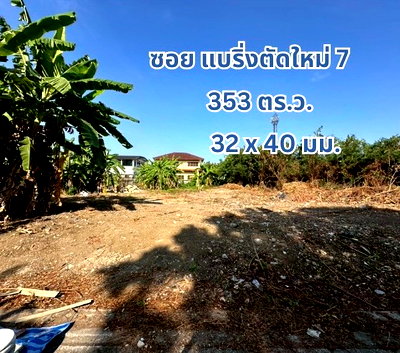 ที่ดิน ถนนสุขุมวิท : ที่ดินเปล่า 353 ตร.ว. แปลงสวย ถนนแบริ่ง - ลาชาล (ซอย แบริ่งตัดใหม่ 7) ใกล้BTS แบริ่ง
