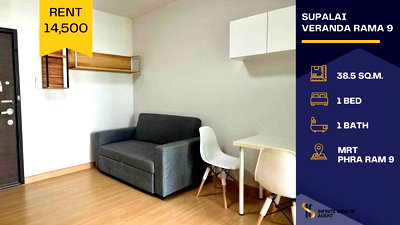 Condos for rent : 🏡 Beautiful minimalist-style unit, cozy and comfortable at Supalai Veranda Rama 9 📍 Great location near Rama 9 💫
