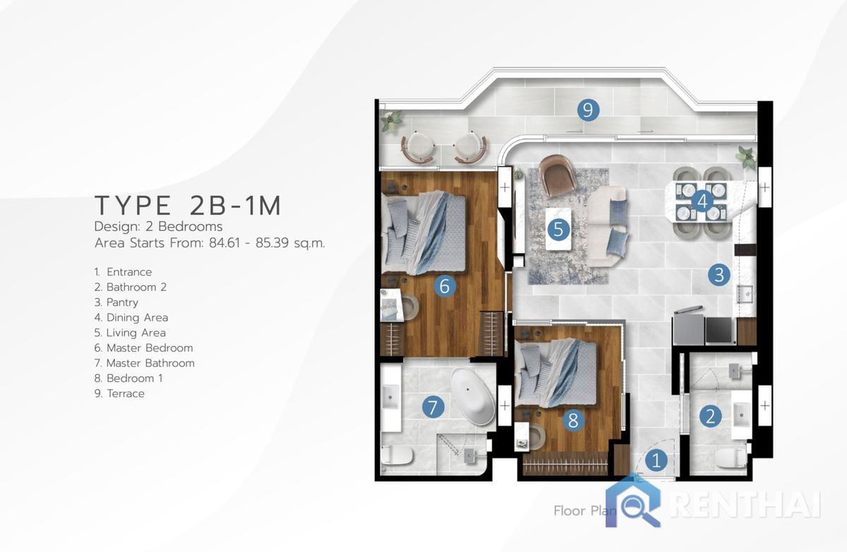 2 beds 85 sqm - image 3