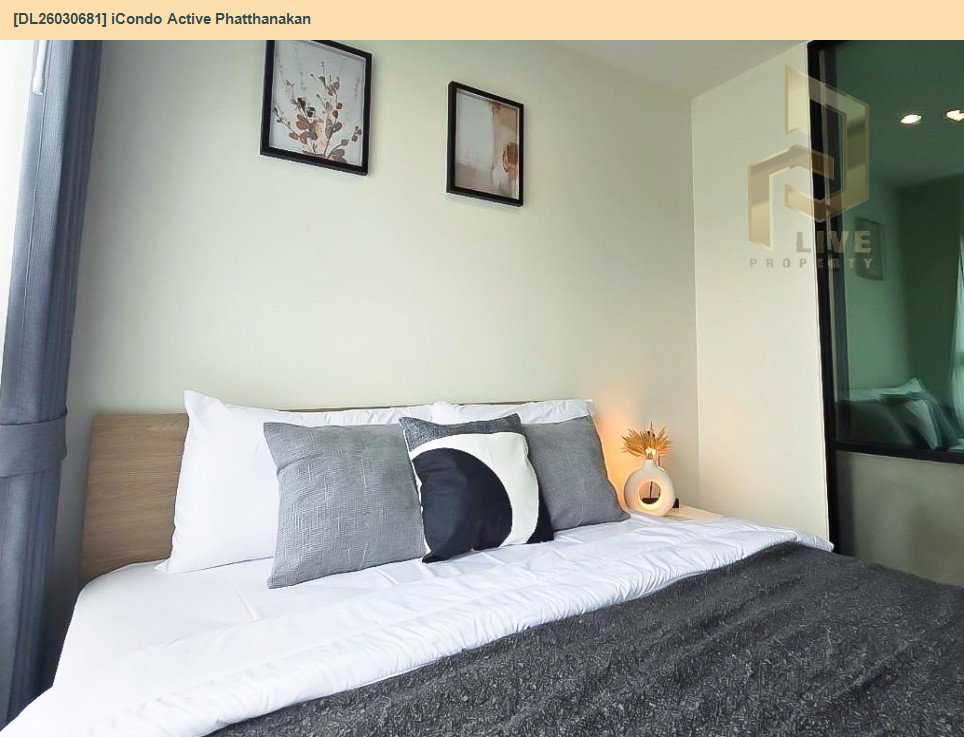 รูป DL26030681 ให้เช่าคอนโด ไอคอนโด แอคทีฟ พัฒนาการ (iCondo Active Phatthanakan) ใกล้ ARL หัวหมาก พร้อมเข้าอยู่ โทรด่วน 0656259498 LineID @257sxzzu - รูปที่ 4/10