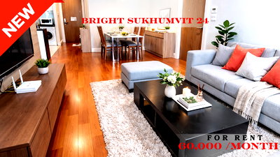 Condos for rent BTS Phrom Phong : 🍀🍀 Fully Furnished 💝 For Rent 📍 Bright Sukhumvit 24 🚆 Near Phrom Phong BTS Station  (Line: @rent2022) ✨ Free WiFi included!!  🔖 PC: A04721