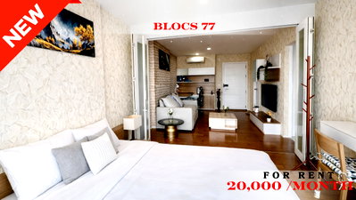 Condos for rent : 🍀🍀 Prime Condo Location 🚆 For Rent 📍 Blocs 77 🚆 Near On Nut BTS Station  (Line: @rent2022) ✨ Beautiful unit | Ready to move in 🔖 PC: A10805