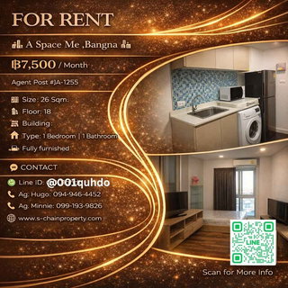 รูปภาพ 🌈 For Rent 🌆 A Space Me ,Bangna 🌆 JA-1255