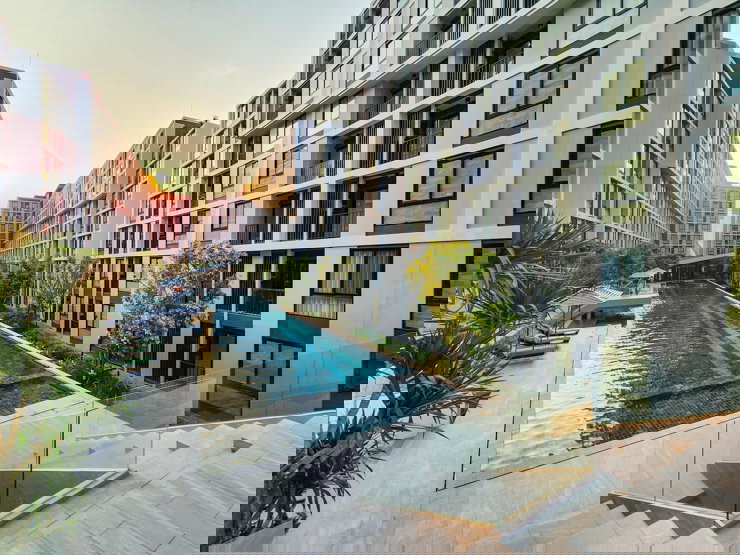 picture #Condo For Rent 𝗡𝘂𝗲 𝗖𝗿𝗼𝘀𝘀 🚇 Close to BTS Skytrain Khu Khot Station - 8/14