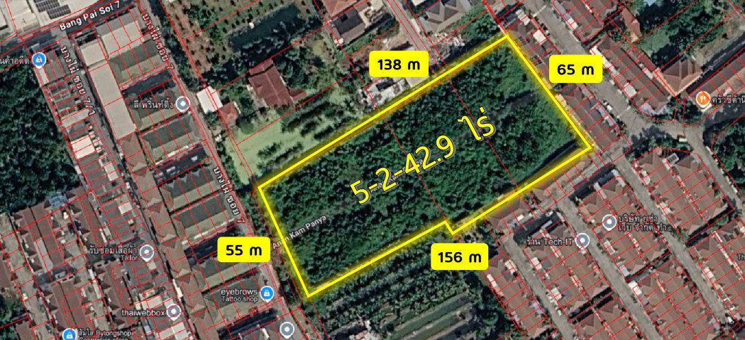 รูป ให้ เช่า ที่ดิน 5-2-42.9 ไร่ บางไผ่ ซ.7 นนทบุรี ใกล้วัดทองนาปรัง เหมาะทำโกดัง คลังสินค้า - รูปที่ 12/12