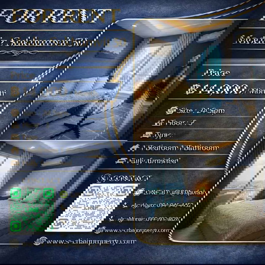 รูป 🪐 For Rent 💒 Modiz Sukhumvit 50 💒 JA-1264 - รูปที่ 1/10