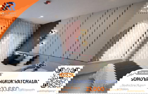 For rent 🔥 SOHO Bangkok Ratchada | next to MRT Huai Khwang 200 m. | Beautiful room with hotel-level service.