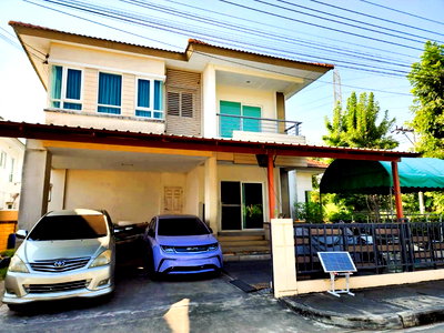 บ้านเดี่ยว ม.เทคโนโลยีพระจอมเกล้าธนบุรี : ขายบ้านเดี่ยว 2 ชั้น หมู่บ้านสราญสิริ ท่าข้าม พระราม2 ใกล้ รร.สวนกุหลาบธนบุรี เซ็นทรัลพระราม2 บ้านหัวมุม ทำเลดี เดินทางสะดวก