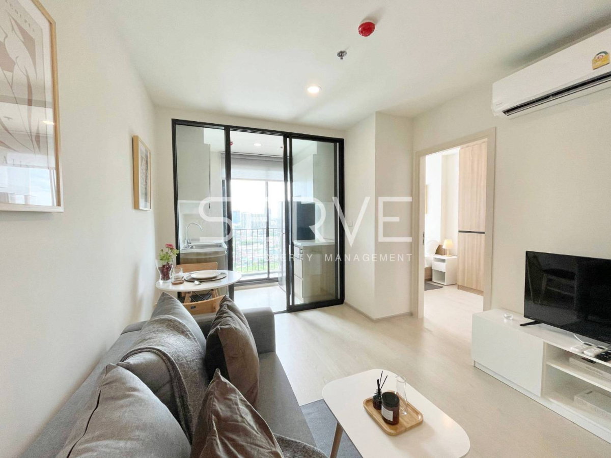 รูป 🔥10K- ห้องกว้าง 1นอน แต่งสวย ชั้นสูง วิวโล่ง เฟอร์จัดเต็ม พร้อมอยู่ คอนโดทำเลดีมาก เดินเพียง 20 ก้าว ถึง MRT ศรีรัช @  Nue Noble Chaengwattana - รูปที่ 4/6