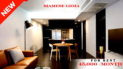Condos for rent : 🍀🍀 Fully Furnished 💝 For Rent 📍 Siamese Gioia 🚆 Near Phetchaburi MRT Station  (Line: @rent2022) ✨ Ready to move in  🔖 PC: A10885