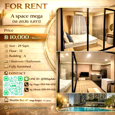 คอนโดให้เช่า : 🌈 For Rent 🌆A space mega (เอ สเปซ เมกา)  Bangna 🌆 JA-1271