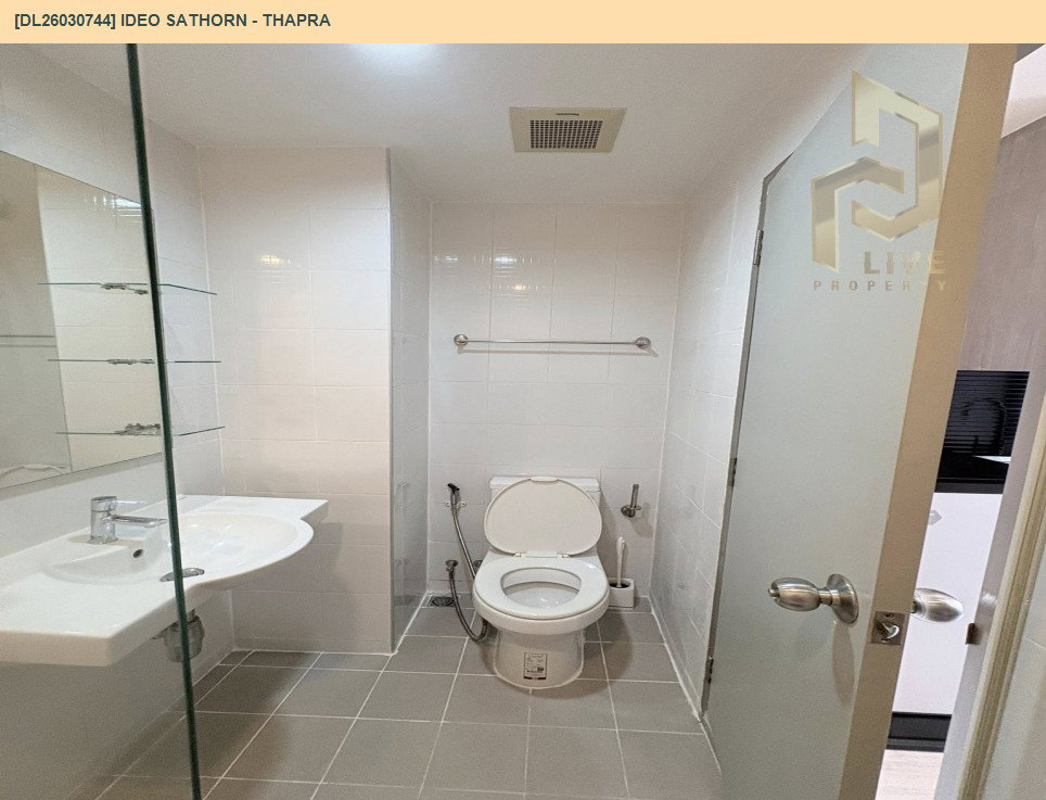 รูป DL26030744 ให้เช่าคอนโด ไอดีโอ สาทร - ท่าพระ (IDEO Sathorn - Thapra) ใกล้ BTS โพธิ์นิมิตร พร้อมเข้าอยู่ โทรด่วน 0656133286 LineID @534wlwof - รูปที่ 9/13