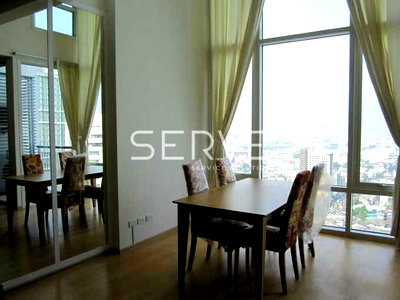 Condos for rent :  Duplex 1 Bed with Bathtub City View Fully furnished Good Location Close To BTS Ratchathewi 250 m. @  Villa Rachatewi