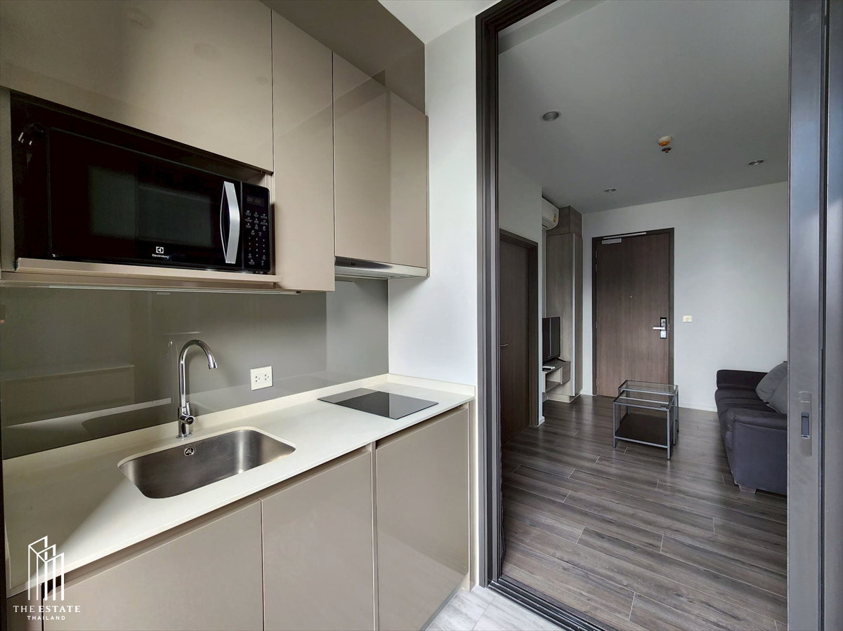 รูป For RENT Whizdom Essence ชั้นสูง ทิศเหนือ วิวสวยพื้นที่สีเขียว 34.48 sq.m. 1 bedroom @20,000 Baht - รูปที่ 6/14