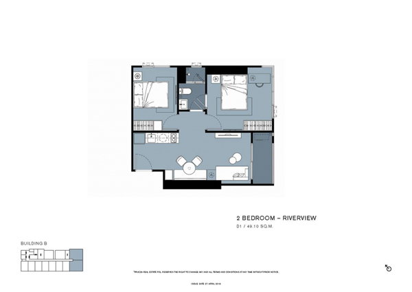 รูป 📌📌 Urgent Rent!!! Chapter Charoennakhorn-Riverside 2-Bedroom Unit 🔰 Size: 45 sq.m. 🔰 Great Price📌📌 - รูปที่ 5/12