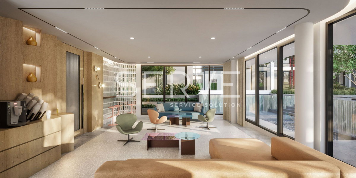 รูป สตูดิโอ 22.82 ตร.ม. เฟอร์ฯ ครบ เครื่องใช้ไฟฟ้าพร้อม กับคอนโดใหม่ ทำเลดี ติด BTS คูคต 100 ม. ที่ Nue Core Khu Khot Station / ให้เช่าคอนโด - รูปที่ 2/7